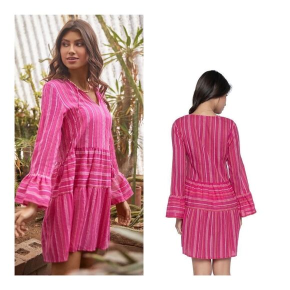 New With tag Pilyq świń pink Morganti Topaz Pink short dress Size M/Ł - Picture 1 of 16